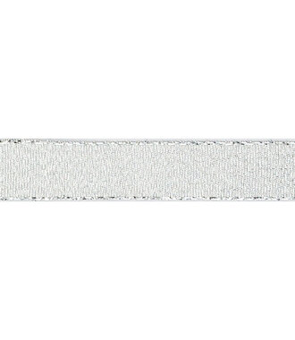 Zilverkleurige Taft Lint 15 mm x 50 meter - 1 stuks