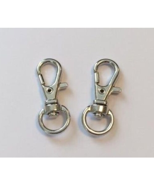 Hobby & Crafting Fun Karabijnsluiting 2 stuks 33 mm zilver