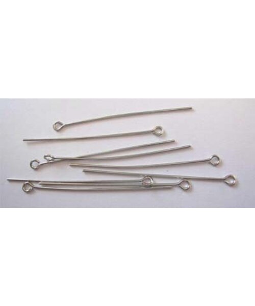 Hobby & Crafting Fun Kettelstiften met oog 100 stuks zilverkleur 45 mm