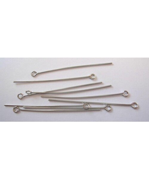 Hobby & Crafting Fun Kettelstiften met oog 100 stuks zilverkleur 32 mm