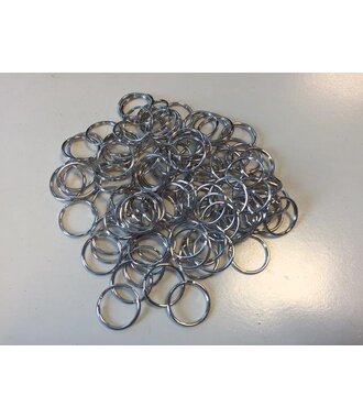 Sleutelringen 100 stuks 25 mm zilver