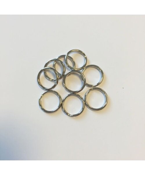 Hobby & Crafting Fun Sleutelringen 9 stuks 18 mm zilver