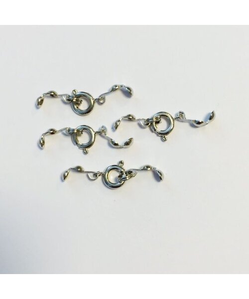 Hobby & Crafting Fun Veersluiting met splitring en calottes 4 stuks 7 mm Zilver