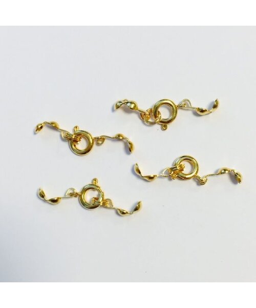 Hobby & Crafting Fun Veersluiting met splitring en calottes 4 stuks 7 mm Goud