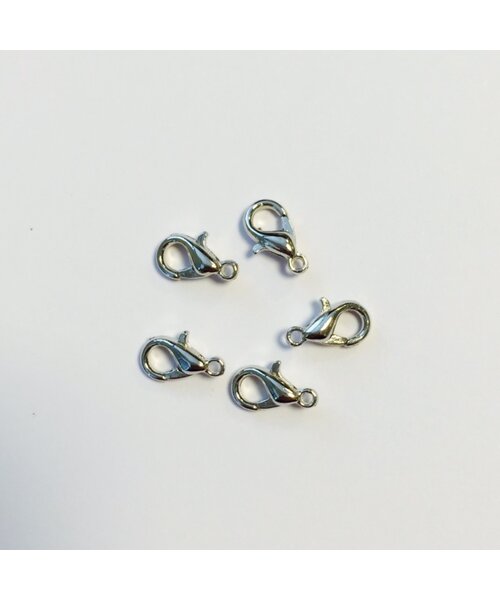 Hobby & Crafting Fun Karabijnsluiting zilver 5 stuks 10 mm
