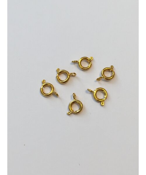 Hobby & Crafting Fun Veersluiting 7 mm 6 stuks goud