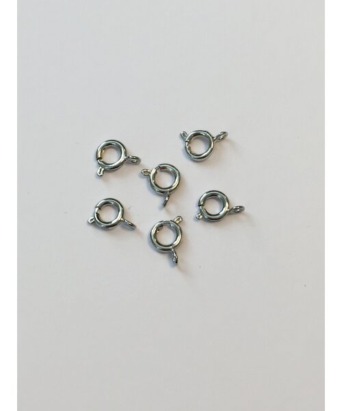 Hobby & Crafting Fun Veersluiting 7 mm 6 stuks zilver