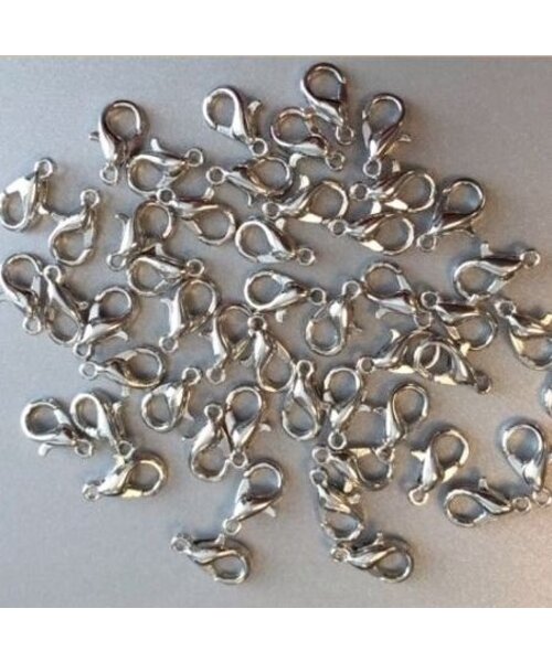 Hobby & Crafting Fun Karabijnsluiting 10 mm 50 stuks zilver