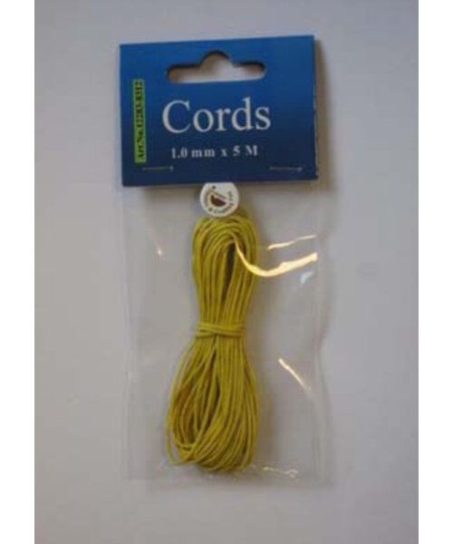 Hobby & Crafting Fun Waxkoord katoen rond 1 mm x 5 meter geel