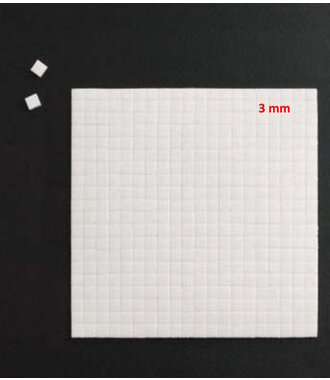 3D Foam tape/pads 100 x 100 x 3 mm (5 x 5 mm) wit
