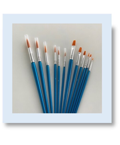Hobby & Crafting Fun Penselenset 12 stuks (6x plat, 6x rond) synthetisch