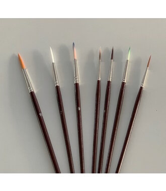 Penselenset rond 7 stuks synthetisch - 5 stuks