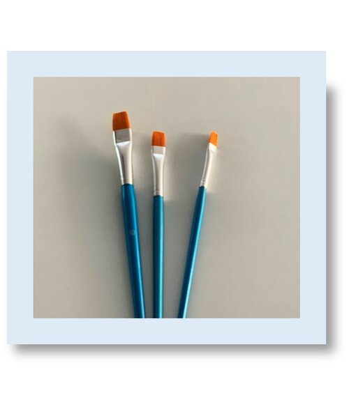 Hobby & Crafting Fun Penselenset plat 3 stuks synthetisch - 5 stuks