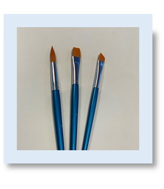 Penselenset plat, schuin, rond 3 stuks synthetisch - 5 stuks