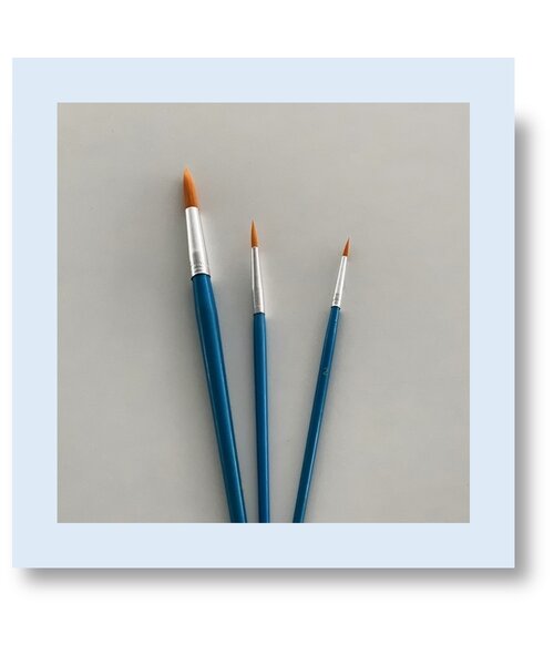 Hobby & Crafting Fun Penselenset rond 3 stuks synthetisch - 5 stuks