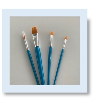 Penselenset rond en plat 5 stuks synthetisch