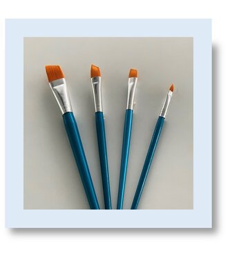 Penselenset schuin 4 stuks synthetisch
