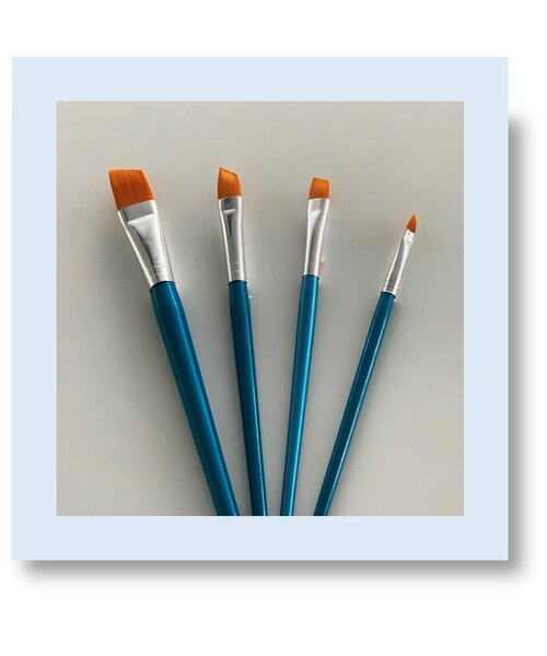 Hobby & Crafting Fun Penselenset schuin 4 stuks synthetisch