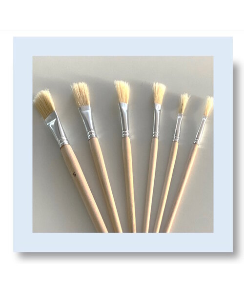 Hobby & Crafting Fun Bristle penselenset 6 stuks varkenshaar