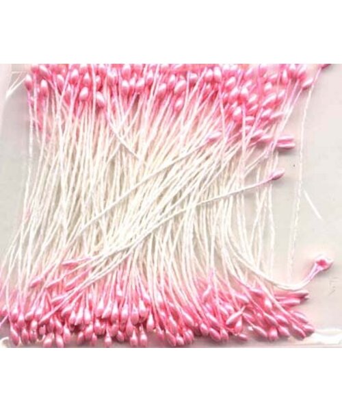 Hobby & Crafting Fun Meeldraden 1 mm rond ca. 144 stuks pearl pink