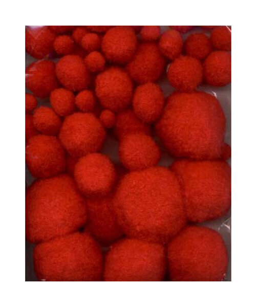 Hobby & Crafting Fun Pompon set rood 50 stuks