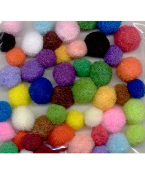 Hobby & Crafting Fun Pompon set mix kleuren 48 stuks