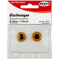 Meyco Glazen Ogen 6 mm 4 stuks Bruin - 12 stuks