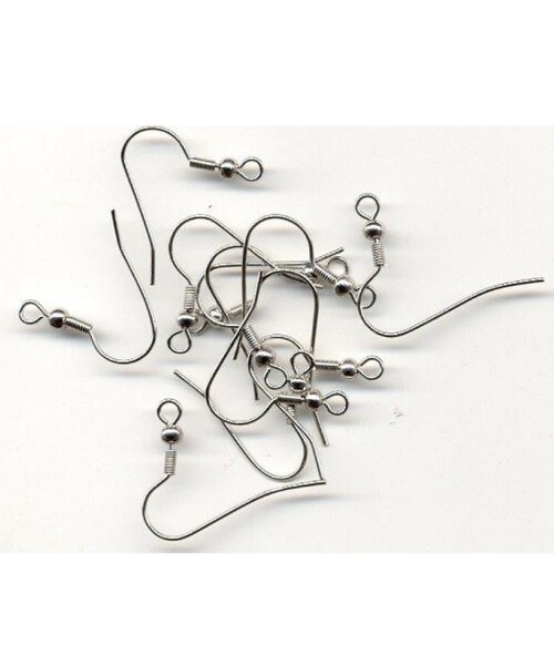 Hobby & Crafting Fun Oorhaakjes vishaak 12 stuks zilver