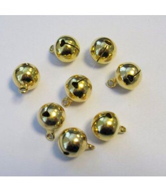 Kerstbellen 12 mm 8 stuks goud