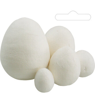 Witte Watteneieren 14 stuks 24 x 30 mm  - 12 stuks