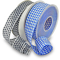 Meyco Lurex lint Geruit 38 mm x 25 meter Blauw Zilver - 1 stuks