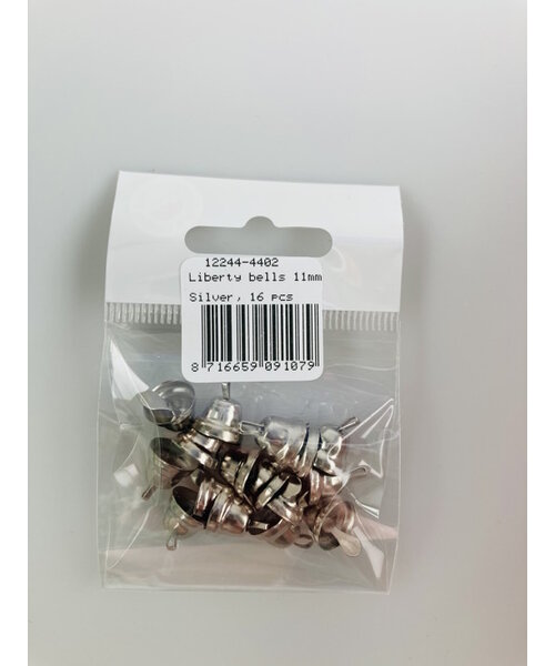 Hobby & Crafting Fun Kerstklokjes 16 stuks 11 mm zilver