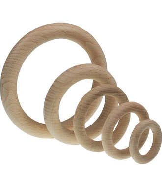 Houten ringen 100 mm naturel 10 stuks