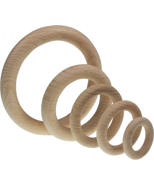 Meyco Houten ringen 100 mm naturel 10 stuks