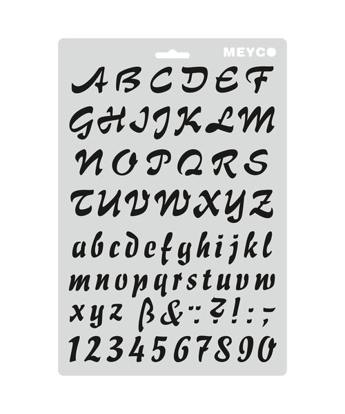 Meyco Sjabloon Alfabet A4 met letterhoogte van 25 mm