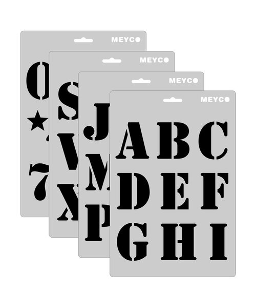 Meyco Sjabloon Alfabet A4 met Grote Letters 6 cm