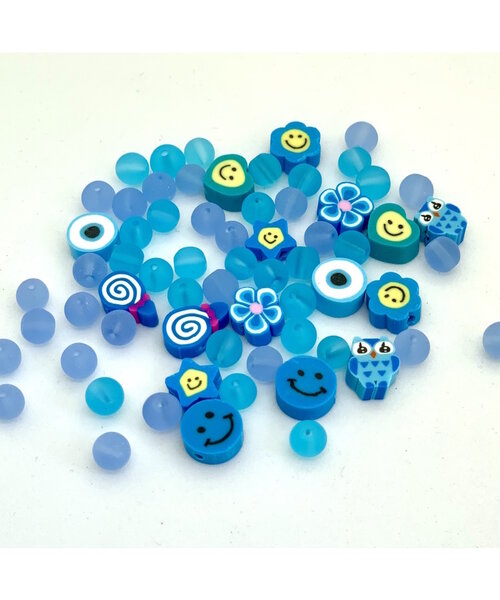 Hobby & Crafting Fun Katsuki smile beads blue 64 delig