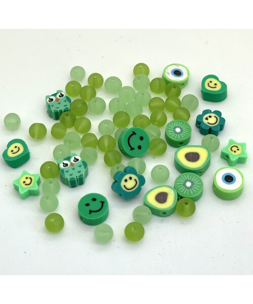 Hobby & Crafting Fun Katsuki smile beads green 64 delig