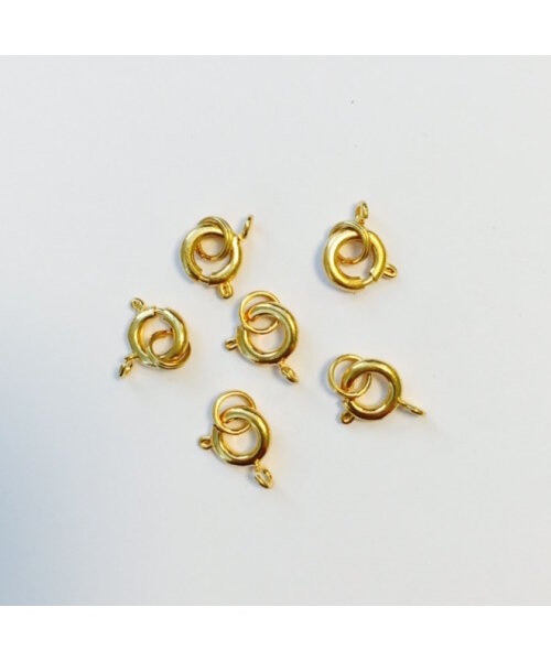 Hobby & Crafting Fun 6 Ronde Gouden Slotjes 7 mm met Dubbele Splitring
