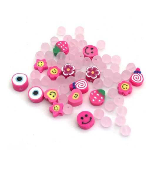 Hobby & Crafting Fun atsuki smile beads pinkl 64 delig