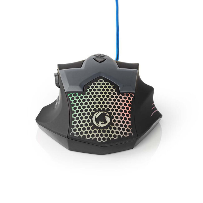 Nedis Gaming XYAZOR USB-Kabelmaus mit 7 Tasten - 800-2400 DPI / Schwarz - 1,5 m