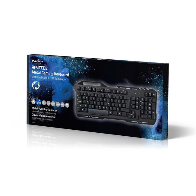 Nedis Gaming AFYTEQE Multimedia USB Tastatur Metall - 1,5 m