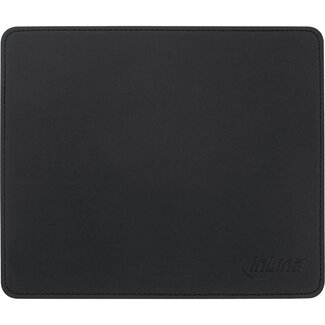 InLine Premium PU Leder Mauspad für optische und Laser-Mäuse / Schwarz
