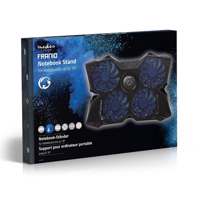 Nedis Gaming FRANIO Notebook-Ständer mit Kühler für Notebooks bis 19 Zoll
