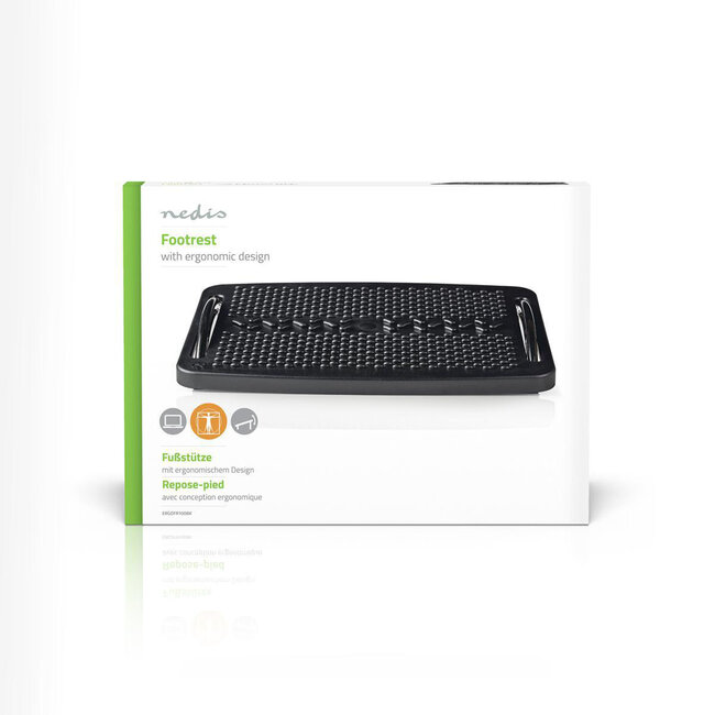 Nedis verstellbare Fußstütze / Schwarz