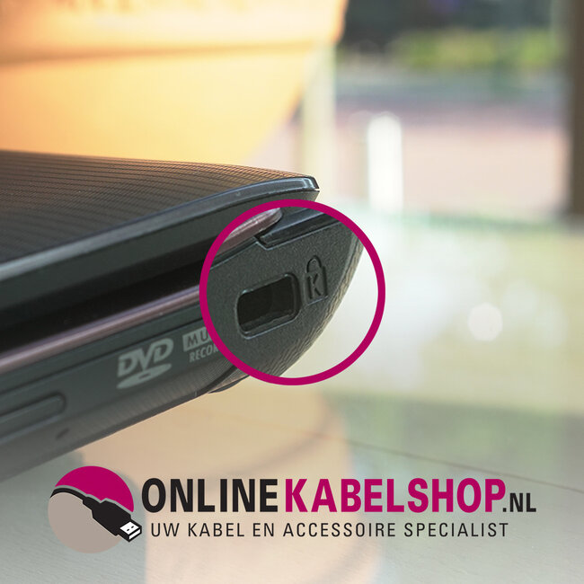 Nedis Notebook-Schloss mit Zahlencode - Kensington Lock (3 x 7 mm) / Silber - 1,8 m