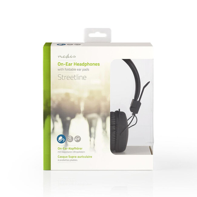 Nedis On-Ear Stereo-Kopfhörer / Schwarz - 1,2 m