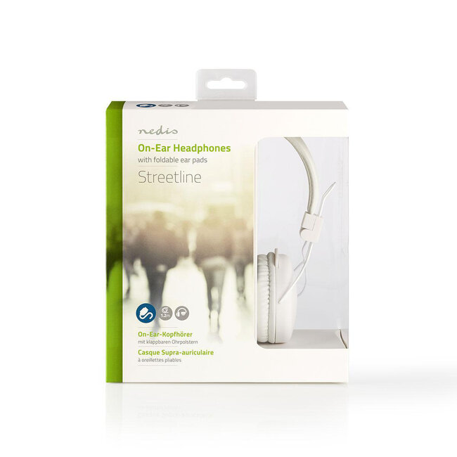 Nedis On-Ear Stereo-Kopfhörer Weiß - 1,2 m
