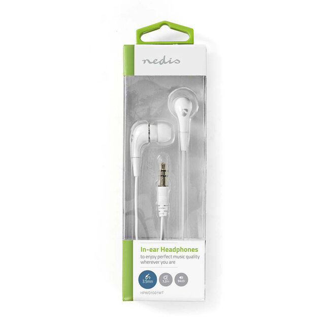 Nedis Stereo In-Ear Kopfhörer mit Rundkabel / Weiß - 1,2 m