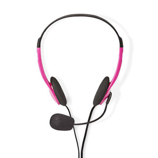 Nedis Nedis Stereo On-Ear Headset - 2x 3,5mm Klinke / Pink - 2 Meter